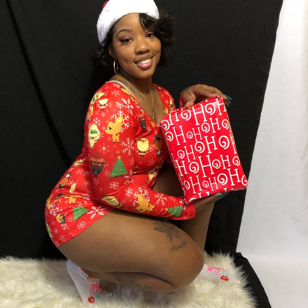 Red Christmas onesie pajamas
